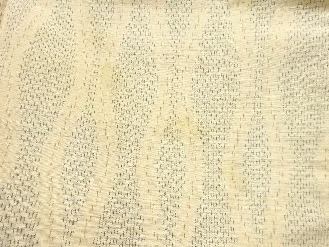  アンティーク　立涌模様織り出し十日町紬着物